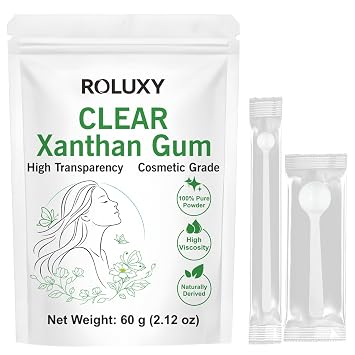 100% Pure Clear Xanthan Gum Powder 60g 2.12 oz | Cosmetic Grade Transparent Xanthan Gum | Water-Soluble Thickener & Stabilizer, Forms Smooth Clear Gel for DIY Skincare