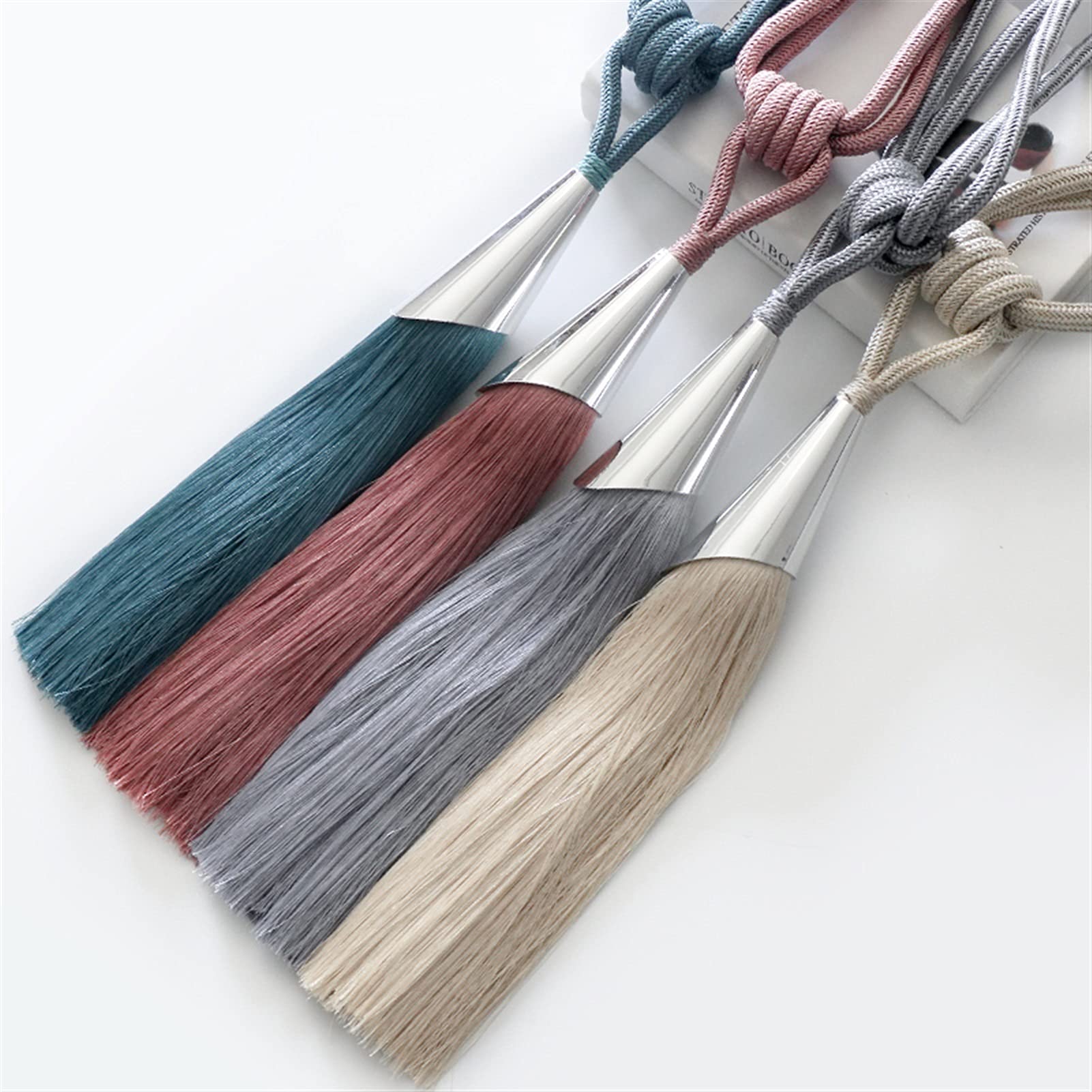 Embrasse À Double Rideau avec Pompon Et Brosse, Sangles À Boule Suspendues, Cordes D'Arrimage, Ceinture, Accessoires pour Rideaux, Fermoir, Ruban d'attache Arri,Light Coffee