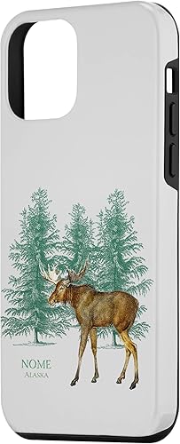 Miniatura 2 de Funda de recuerdo para iPhone 12 mini Nome Alaska Moose Lovers Trees de aspecto vintage