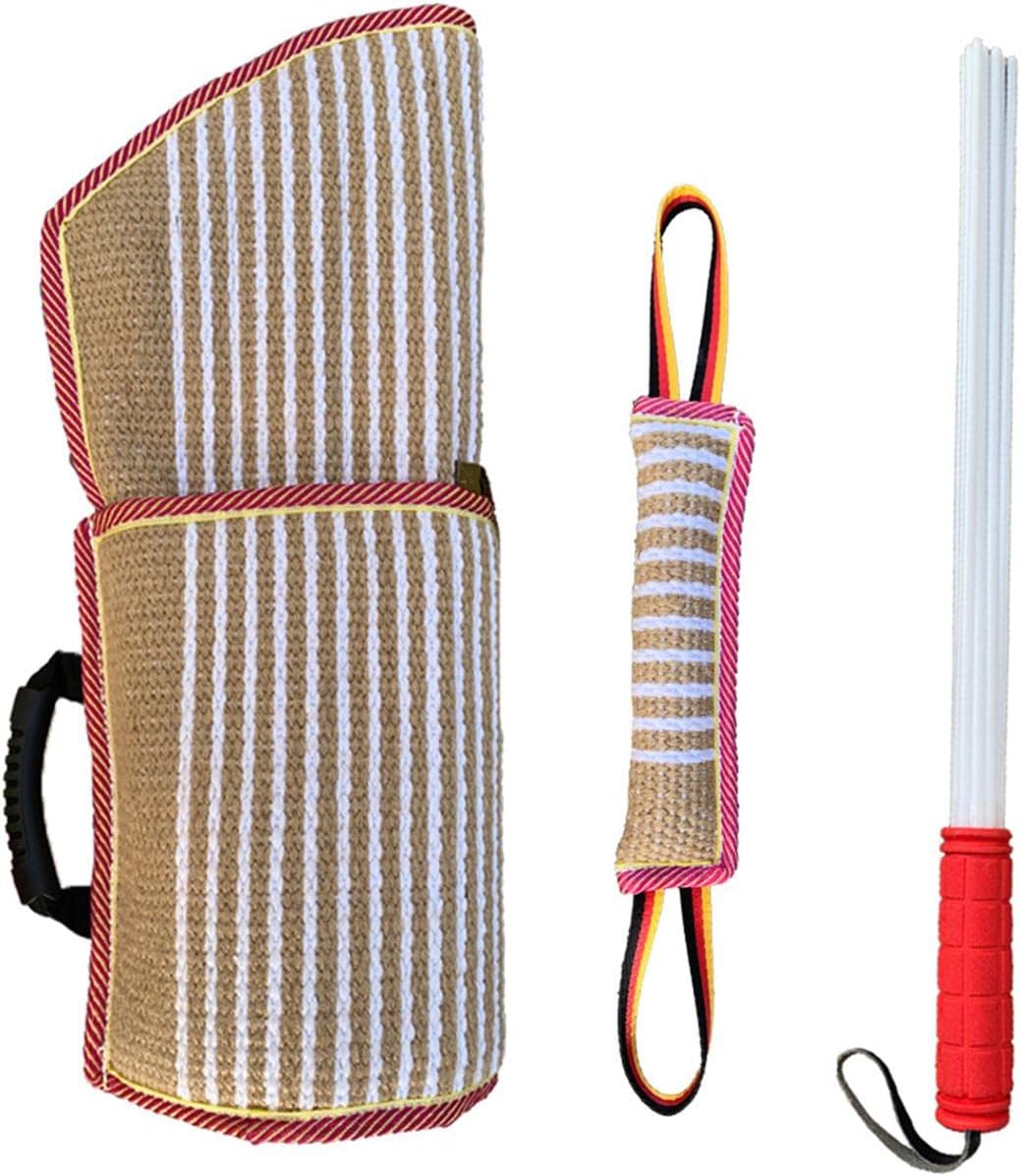 3Pcs Dog Bite Training Set Biting Tugging Toy Pet Supplies Agility Trainer Dog Bite Pillow Tug Toy for Biting All Breed Outdoor Fetching Puppy, Red