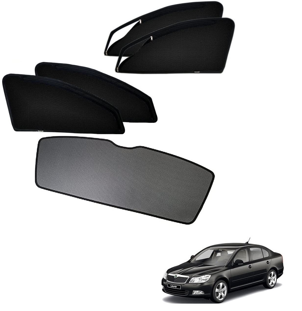 Kozdiko Car Side Window Curtains Zipper with Dicky Magnetic Sunshades Compatible for Skoda Laura