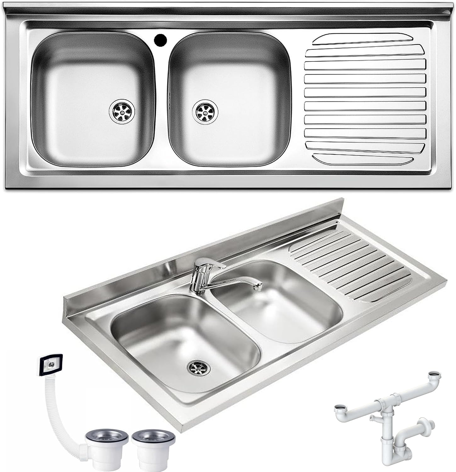 Lavello Inox FHuller Pisa 120x50 Due Vasche
