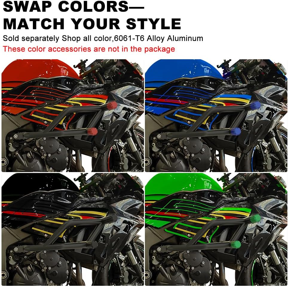 Xitomer Fit for Ninja ZX6R Crash Cage Compatible with Ninja ZX 6R ZX-6R 2009-2012 & 2019-2023 & 2024-2026 ZX-6R Engine Guard Crash Bar Race Rail Stunt Cage Highway Bar