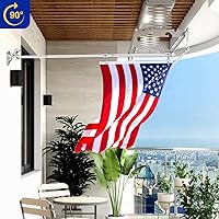 Vista 7 de Soportes de soporte para asta de bandera de 1 pulgada con accesorios para montaje en pared de casa, diámetro interior de 1 pulgada, dos posiciones