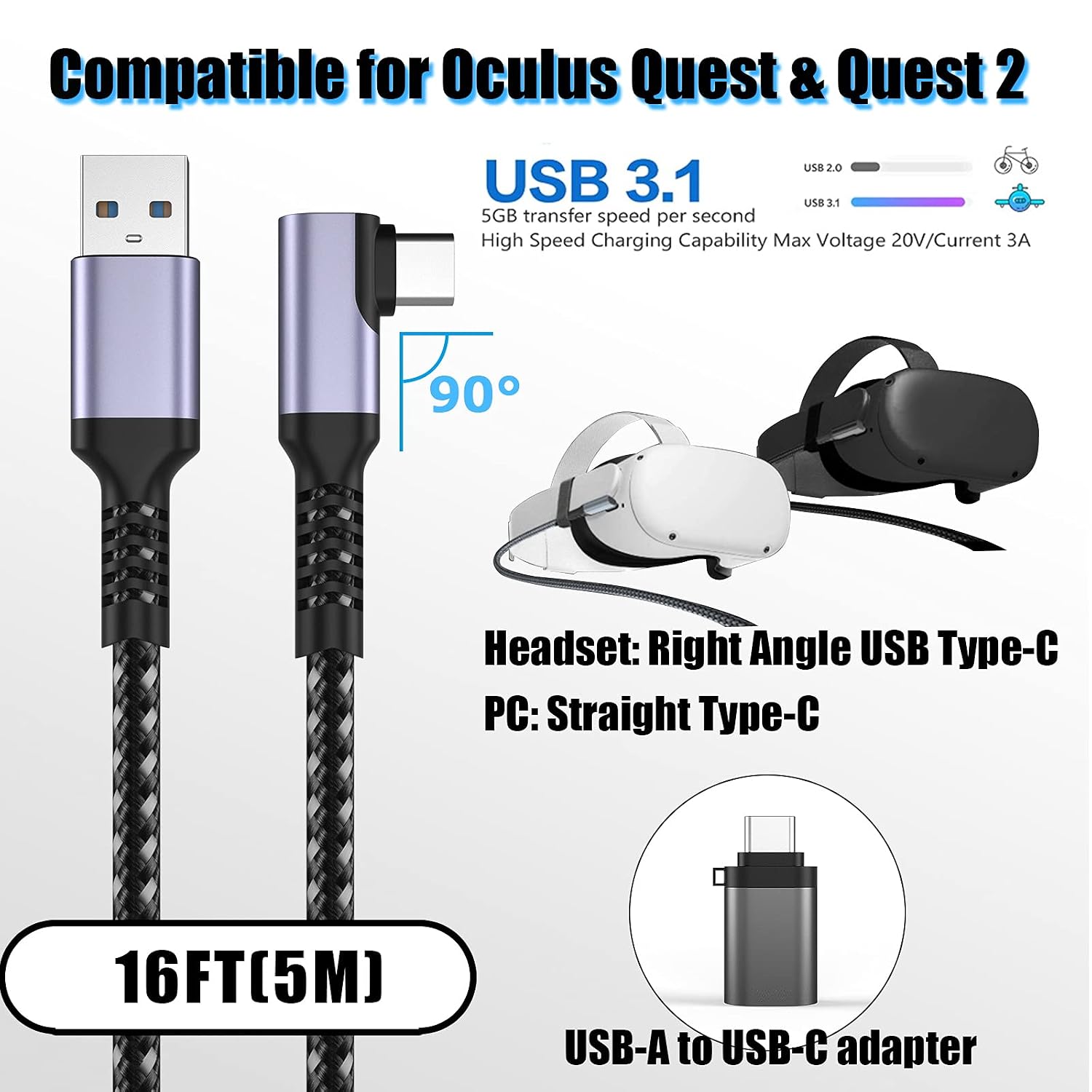 Link Cable for Oculus Quest 2 