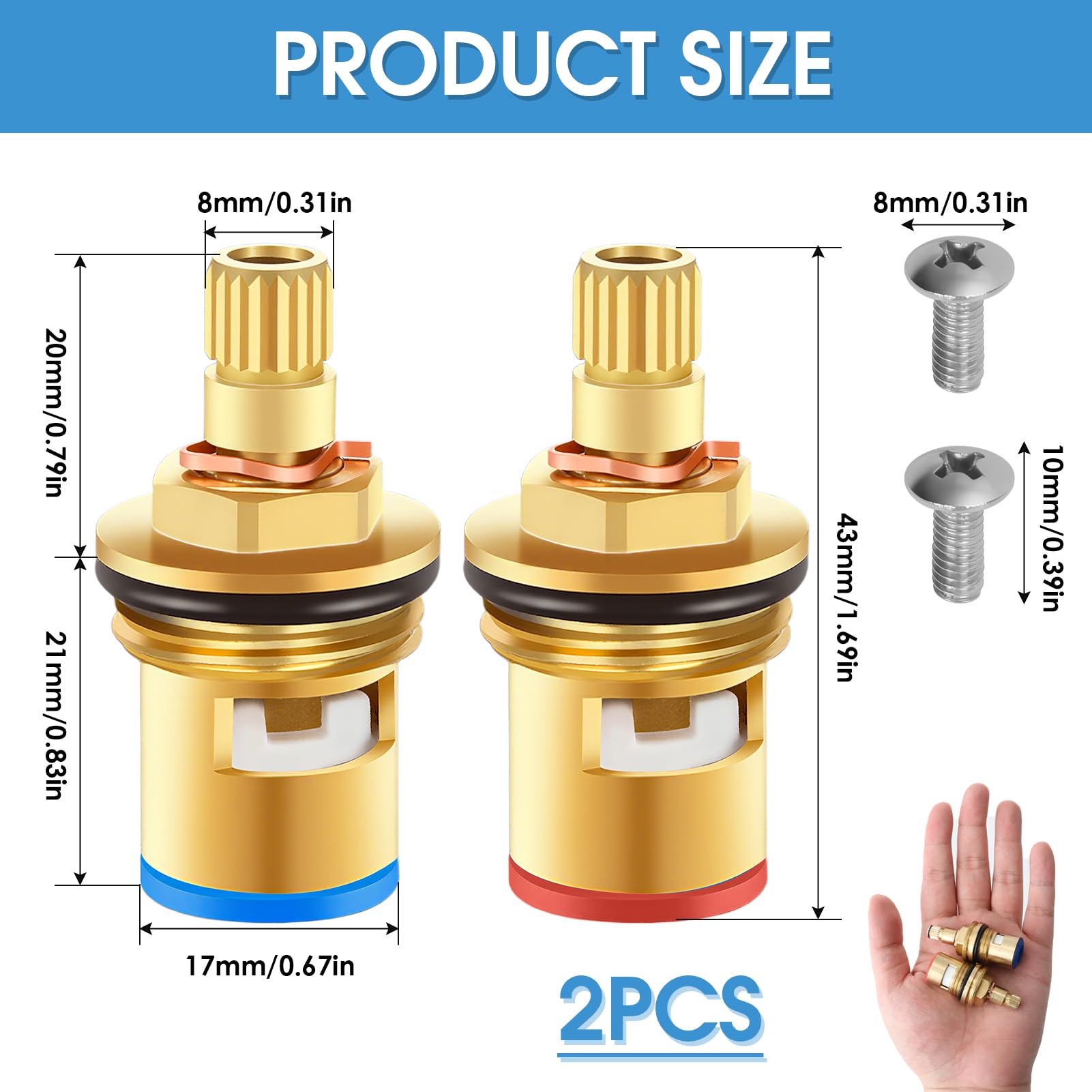 Ceramic Tap Cartridge Valve Replacement – 28 Tooth, 1/2" BSP, 53mm High For Franke Olympus Taps (Fits SP3561, 3547R)