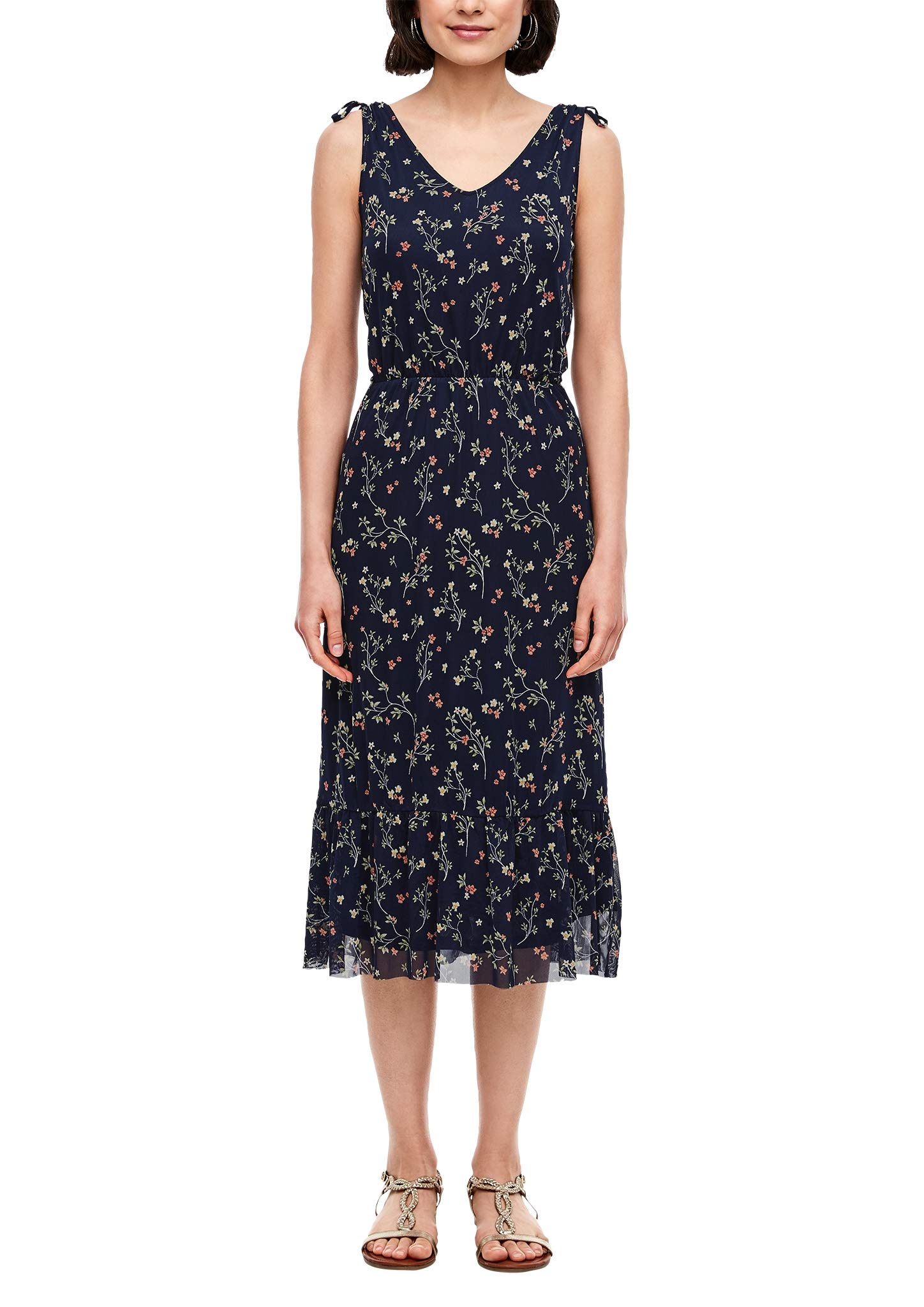 s.Oliver RED Label Damen Mesh-Kleid mit Blumenmuster