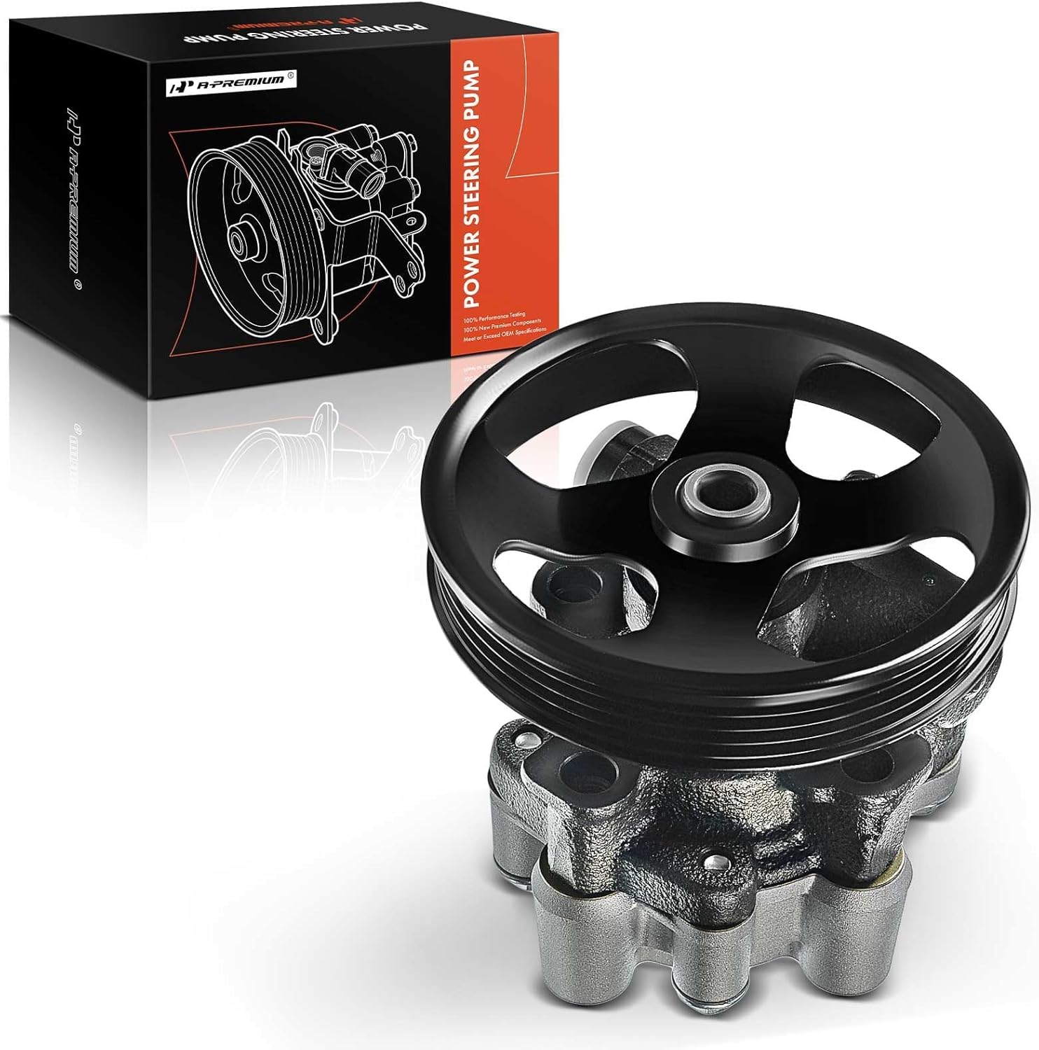 A-Premium Power Steering Pump, with Pulley, Compatible with Toyota Tundra 2000 2001 2002 2003 2004, 3.4L Gas, Replace # 9900240, 555565
