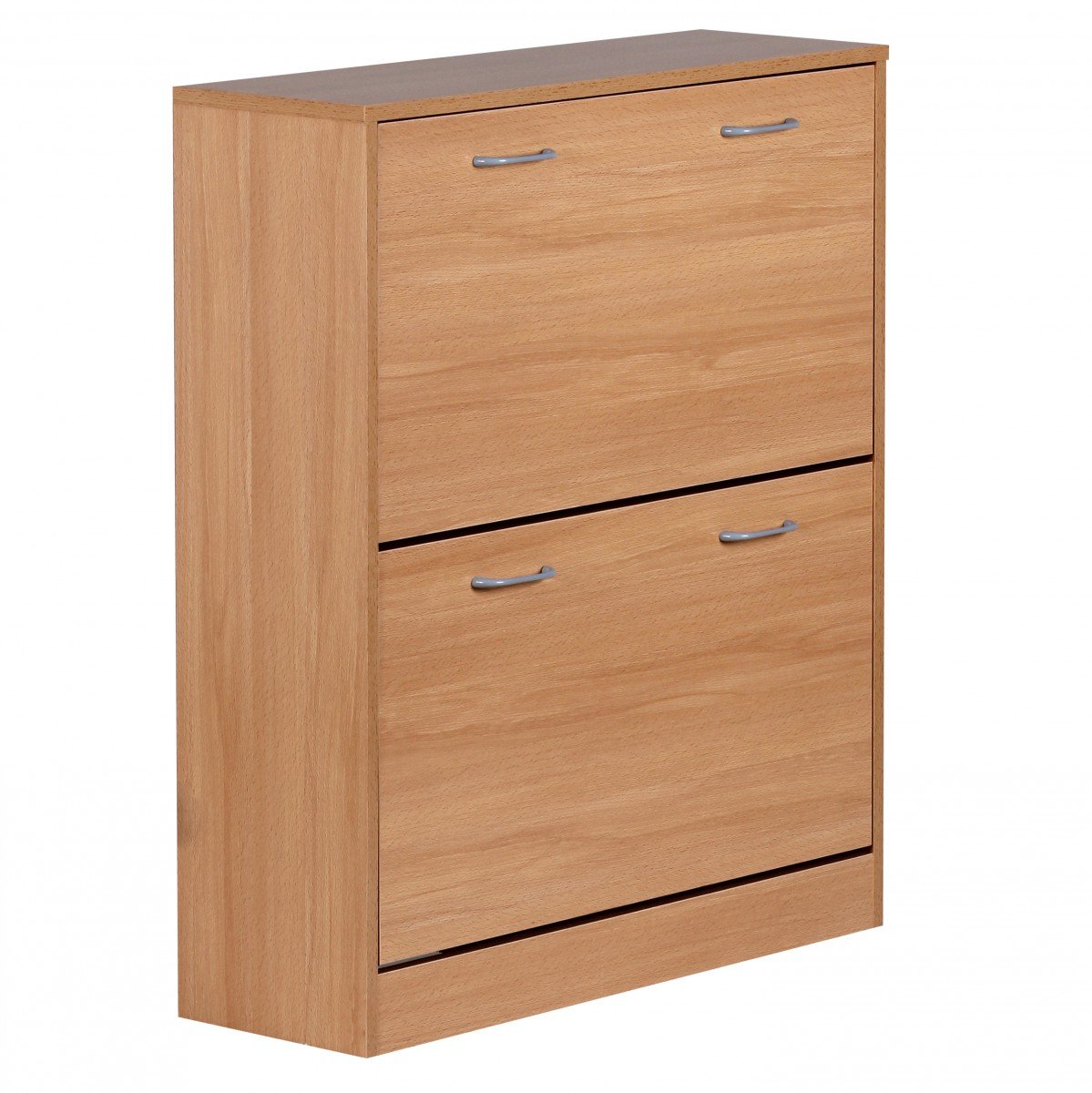Wohnling Schuhkipper Kiel Buche matt 2 Fächer 75 x 87 x 24 cm, Design Holz-Schuhschrank zum klappen, Schuhkommode modern mit Ablage