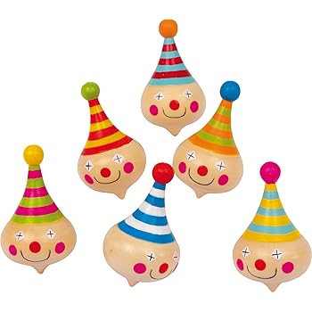 6138 Trottole Clown Small Foot In Legno Con Facce Da Clown Idea Regalo O Per Compleanni Set Da 6 A Partire Da 3 Anni Amazon It Giochi E Giocattoli