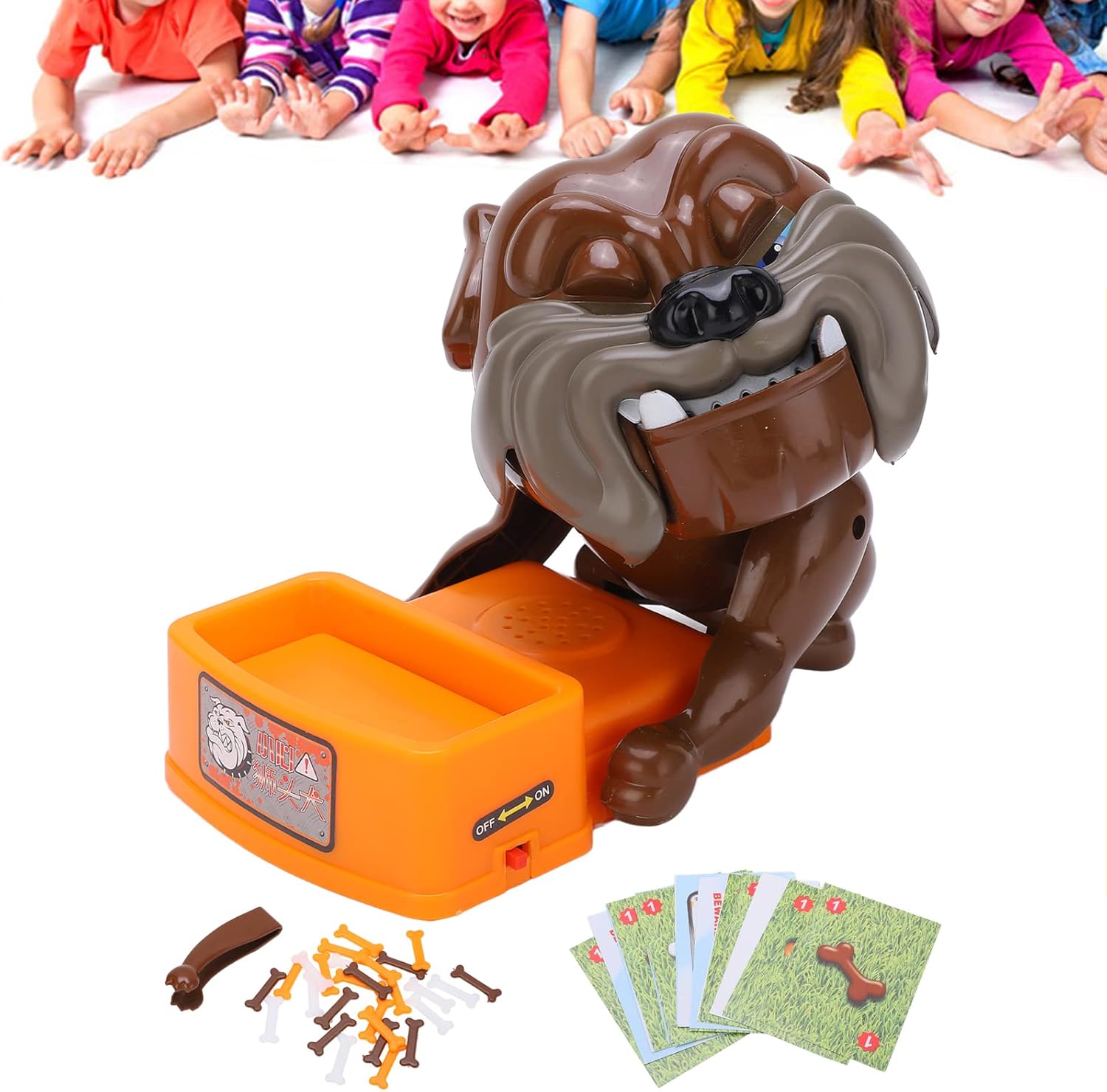 Pwshymi Dog Bite Finger Toy, Dogs Tricky Toy Bone Stealing Tabletop Parent Child Interaction Game for Age 5+