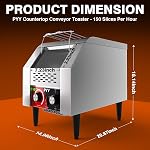 PYY- Commercial Toaster Conveyor 150Slices/H Restaurant Toaster for Bun Bagel Bread Heavy Duty Stainless Steel