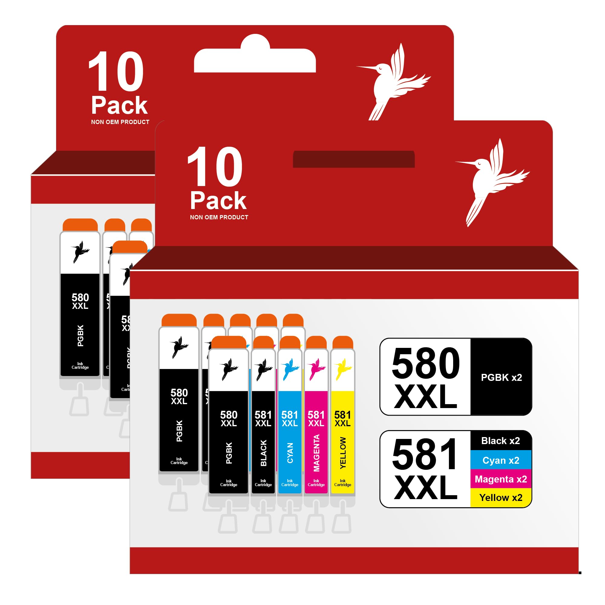 10X Eurotone ECO Cartuccia Per PGI-580 CLI-581 Canon TR7550 TR8550