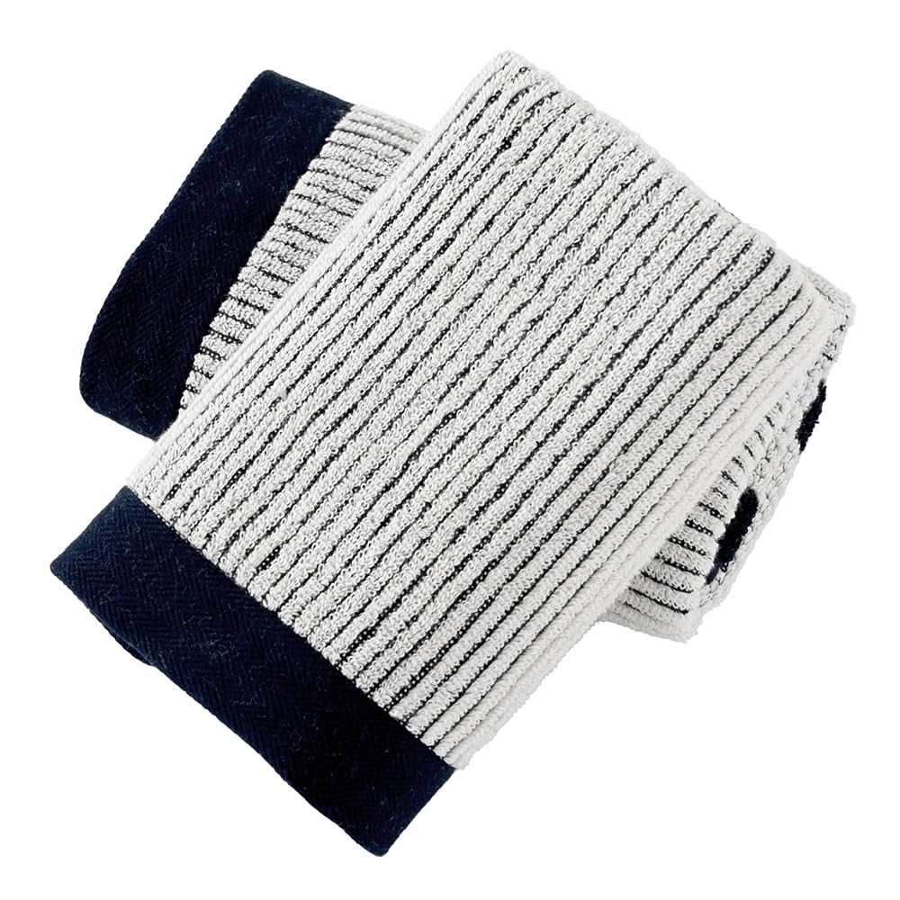 sense gnosis Black Border Hand Towels Set of 2 100% Cotton Absorbent Beige Ribbed Striped Decorative Bath Hand Towels for Bathroom 13 * 29 Inches