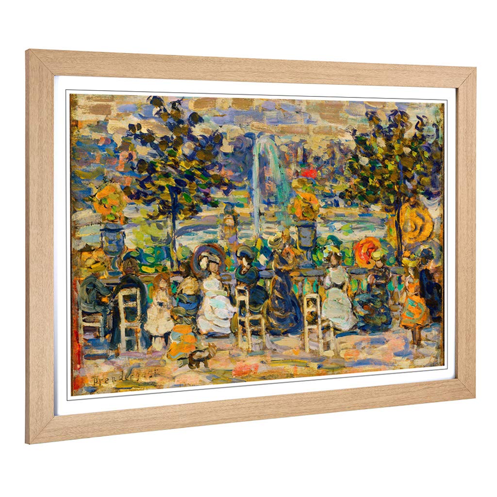 Big Box Art Framed Print of Maurice Pendergrast in Luxembourg Gardens Design | Wall Art Picture | Home Decor for Kitchen, Living Room, Bedroom, Hallway, Oak, A2 / 24.5x18 Inch / 62x45cm