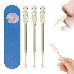 JINGTIAN 3Pcs Nasal Hair Cutter 2 in 1 Double Sided Nose Hair Knife with Ear Picker 360 Rotating