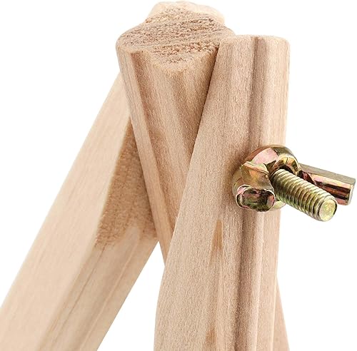 Vista 3 de JAPCHET Paquete de 20 caballetes de madera de 9.4 pulgadas, pequeños caballetes de madera ajustables para pintar, exhibir y decorar el hogar