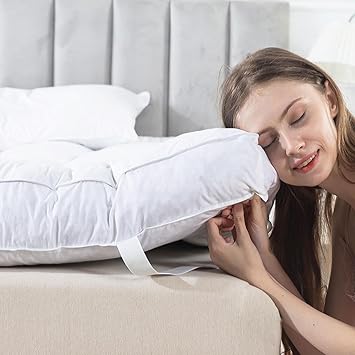 WhatsBedding 5 Inch Feather Bed Mattress Topper,Duck Feather Memory Foam Mattress Topper, Thickened Topper Layer, Full, 54x75 inches