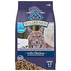 Blue Buffalo Wilderness Nature's Evolutionary Diet High-Protein, Grain-Free Natural Dry Food for Adult Cats, Chicken, 4-lb. Bag