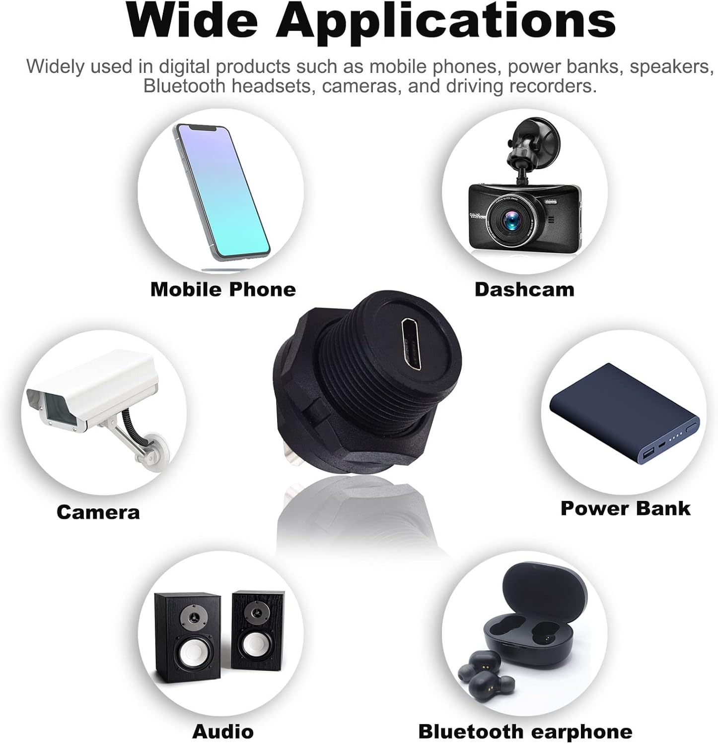 Mirco USB Waterproof IP67 Connector Plug Mirco USB Male to Mirco USB