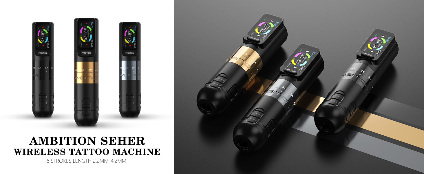 Ambition Vibe Drahtlose Tattoomaschine – Bürstenloser Motor, 4,0 Mm Hub, Touch-Display, Für Profis