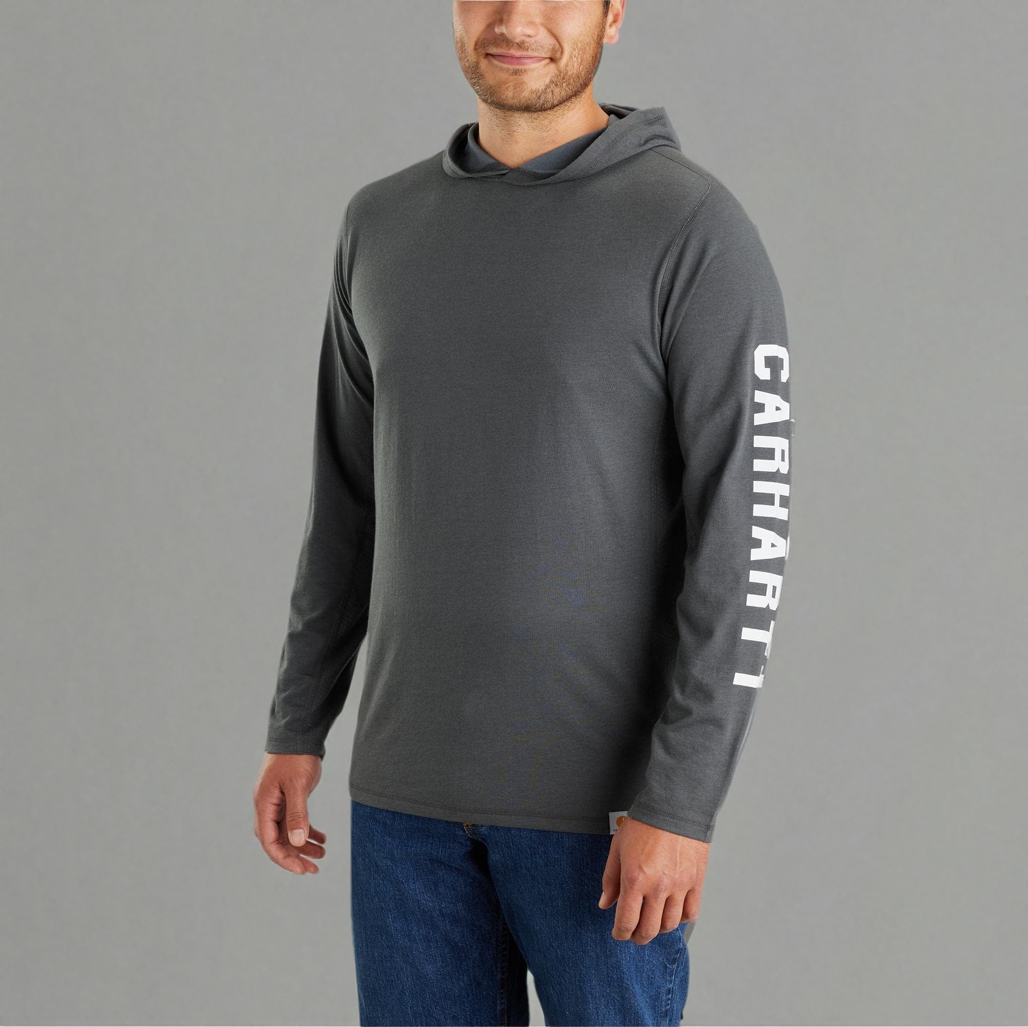 Carhartt Męskie 106654 Force luźny krój średniej wagi z długim rękawem logo gra