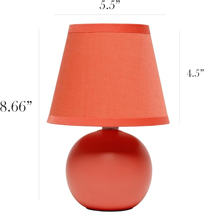 Juego de 2 Lámparas de Mesa Cerámicas Naranja 8.66" miniatura 3