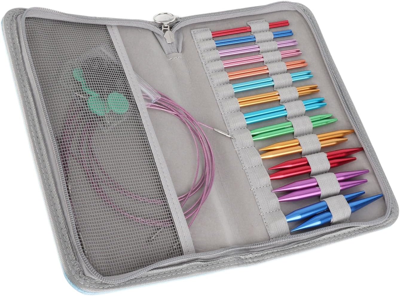 Circular Knitting Needles Set - 26PCS Interchangeable 3-10mm Knitting Needles with Metal Handle, for Knitting Projects, DIY Crafts and Handmade Creations