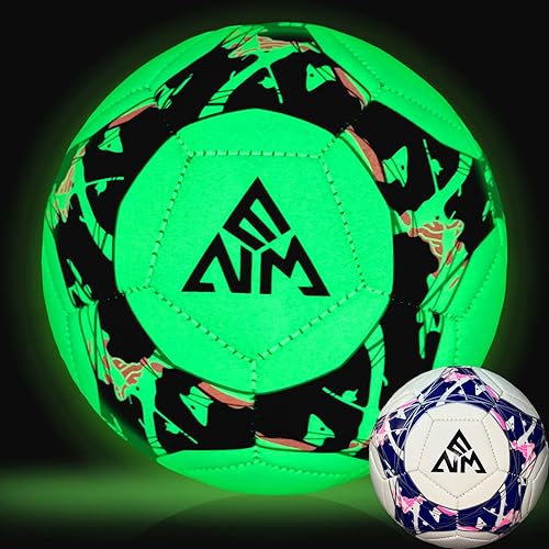 Balón de fútbol que brilla en la oscuridad tamaño 5, pelota de fútbol iluminada para juegos de día y noche, regalos de entrenamiento para interiores