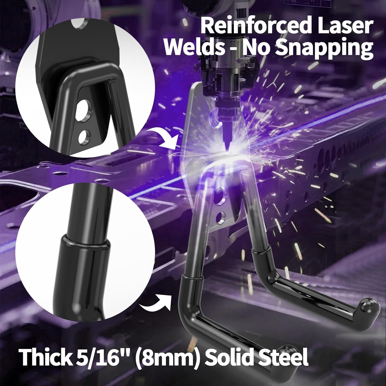 16 Pack Garage Hooks Heavy Duty Wall Mount Storage Hangers Holder Organizer, for Power Tool, Garden Yard Tools, Utility, Ladder, Hose