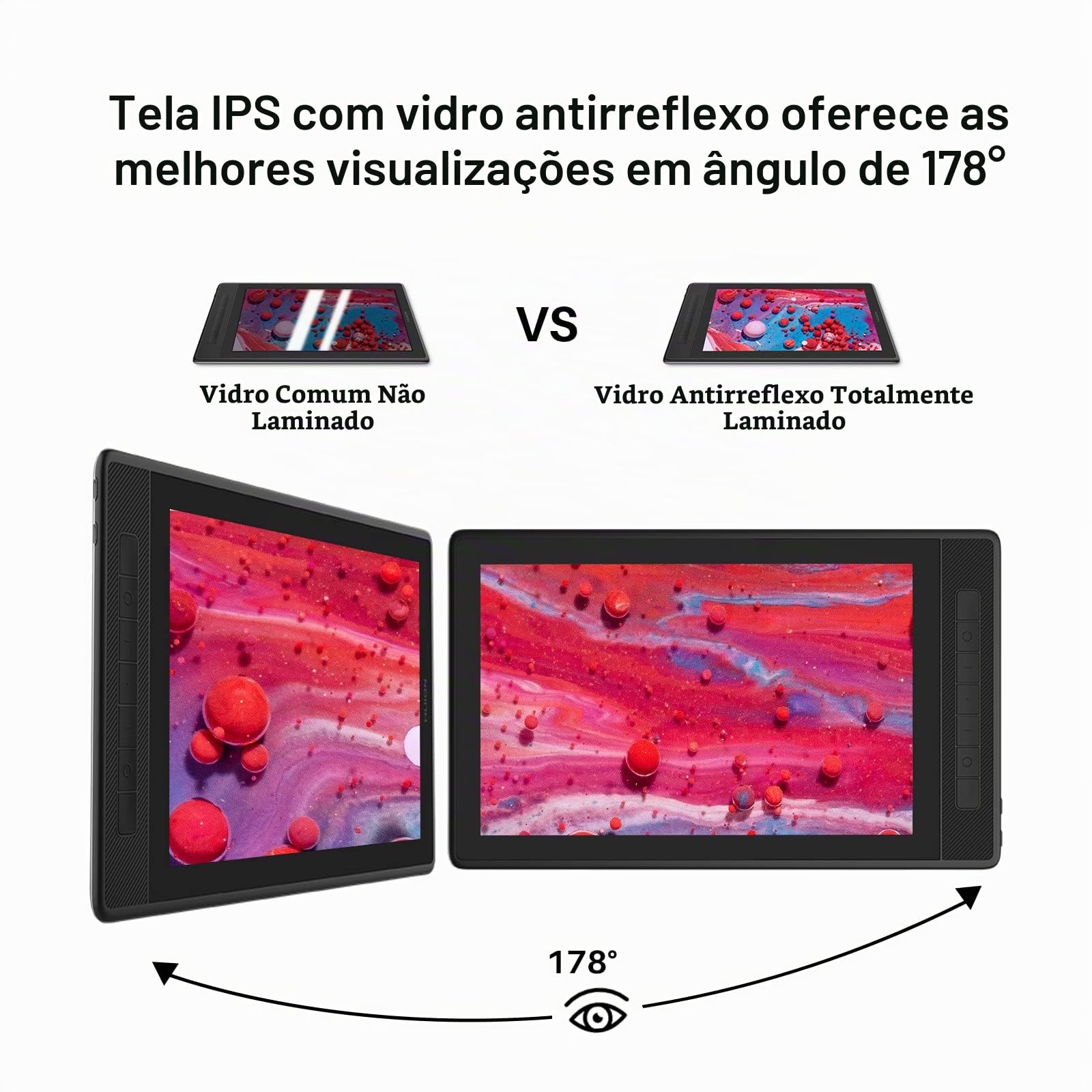 HUION Mesa digitalizadora Kamvas Pro 13 2.5K QHD suporte ajustável