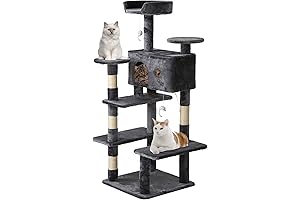 BestPet 54in Cat Tree Tower: Scratch Post Paradise for Feline Fun