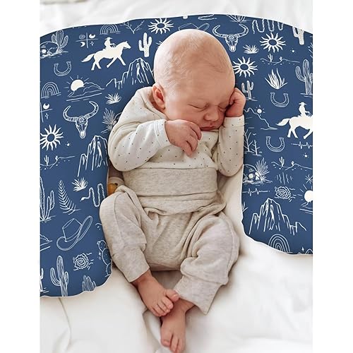 Miniatura 4 de Western Cowboy - Fundas de almohada de lactancia para niños y niñas, cactus del oeste salvaje, serpiente, ganado, cráneo, sol, lactancia, almohadas