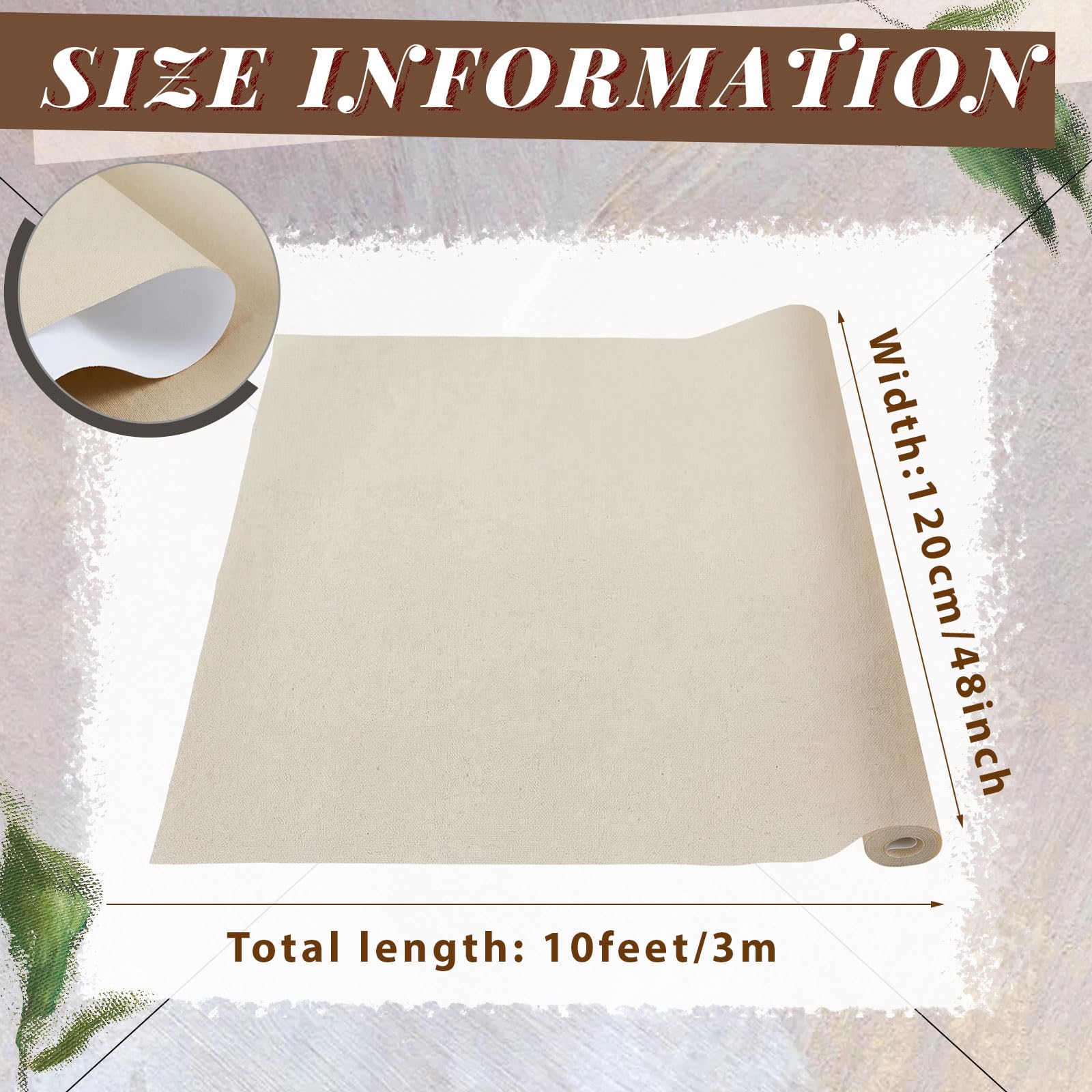Kinlop 112 cm x 25 cm podwójnie zagruntowana rolka płótna bawełnianego