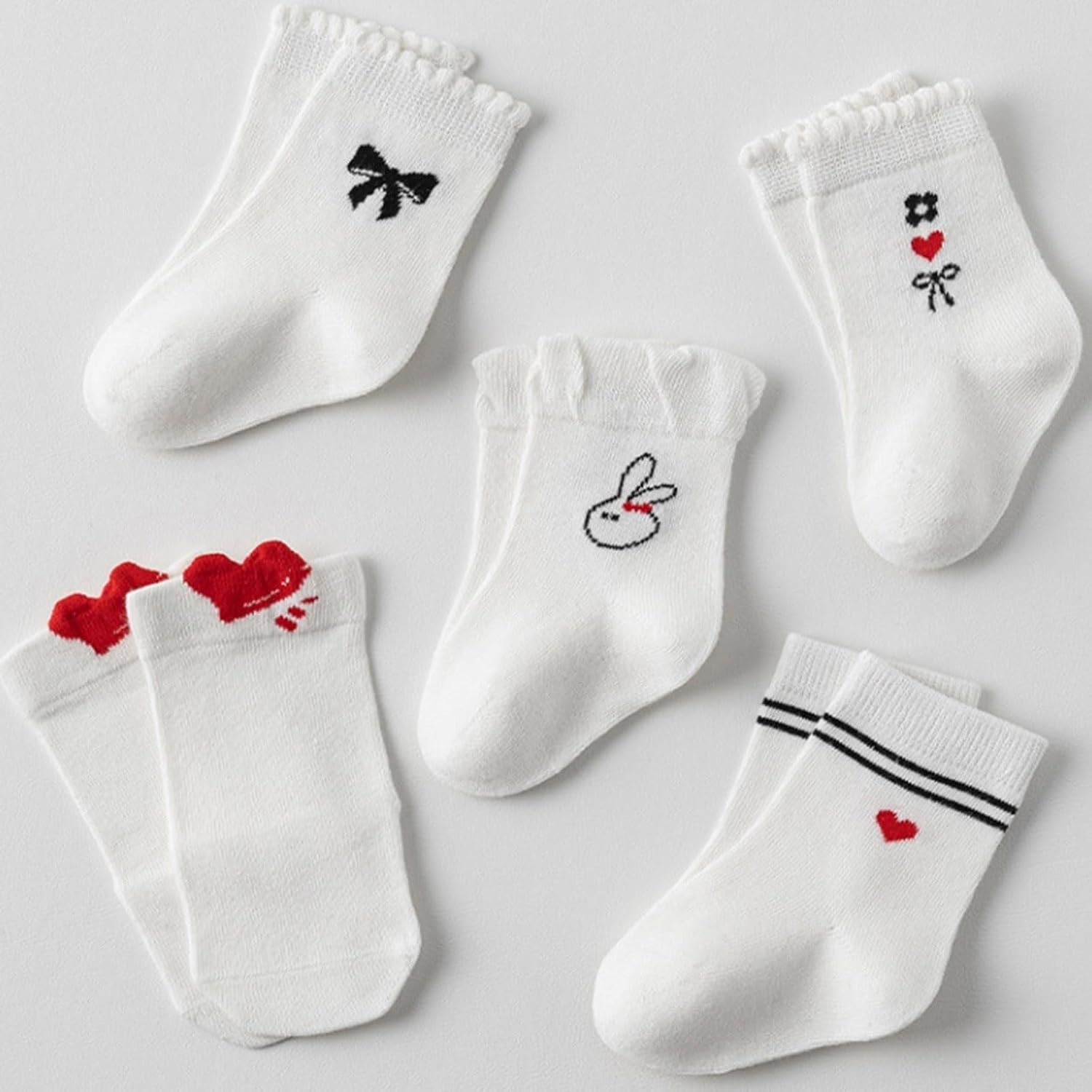 Middle Tube Socks Elastic Socks Boneless Stitching for Delicate Feet 0 to 5 Years Combed Cotton