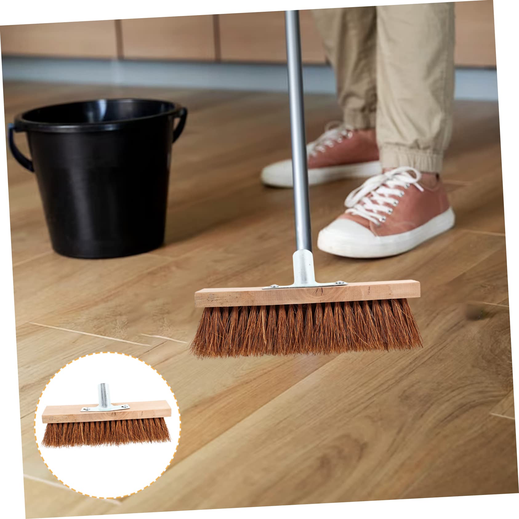Bois et Fer Tête de Brosse de Nettoyage de Sol à Poils Souples