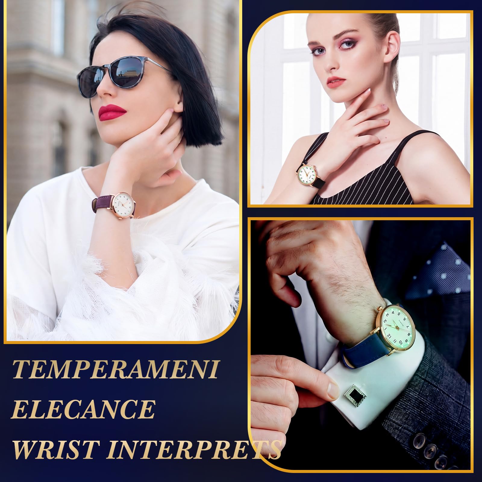 Outus Paquete de 26 relojes de pulsera unisex de platino surtidos para mujeres, hombres y mujeres con cinturón de piel sintética