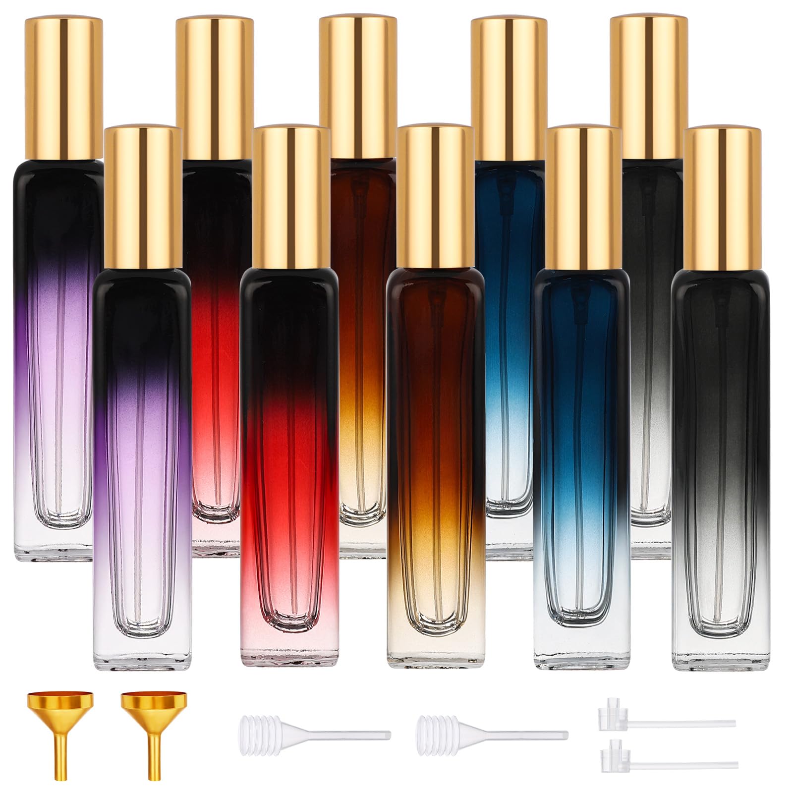 Segbeauty 0.5oz Mini Perfume Travel Refillable Bottle, 10pcs Glass Travel Size Perfume Atomizer Sprayer, 15ml Cologne Spray Bottle for Fragrance,