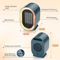 Tiptop Home Kerámia Hősugárzó 1200W - Gyors Fűtés, 2 Fokozat, Dönthető Védelem, Csendes Működés, Irodába, Hálószobába, Fürdőszobába, Fehér 5