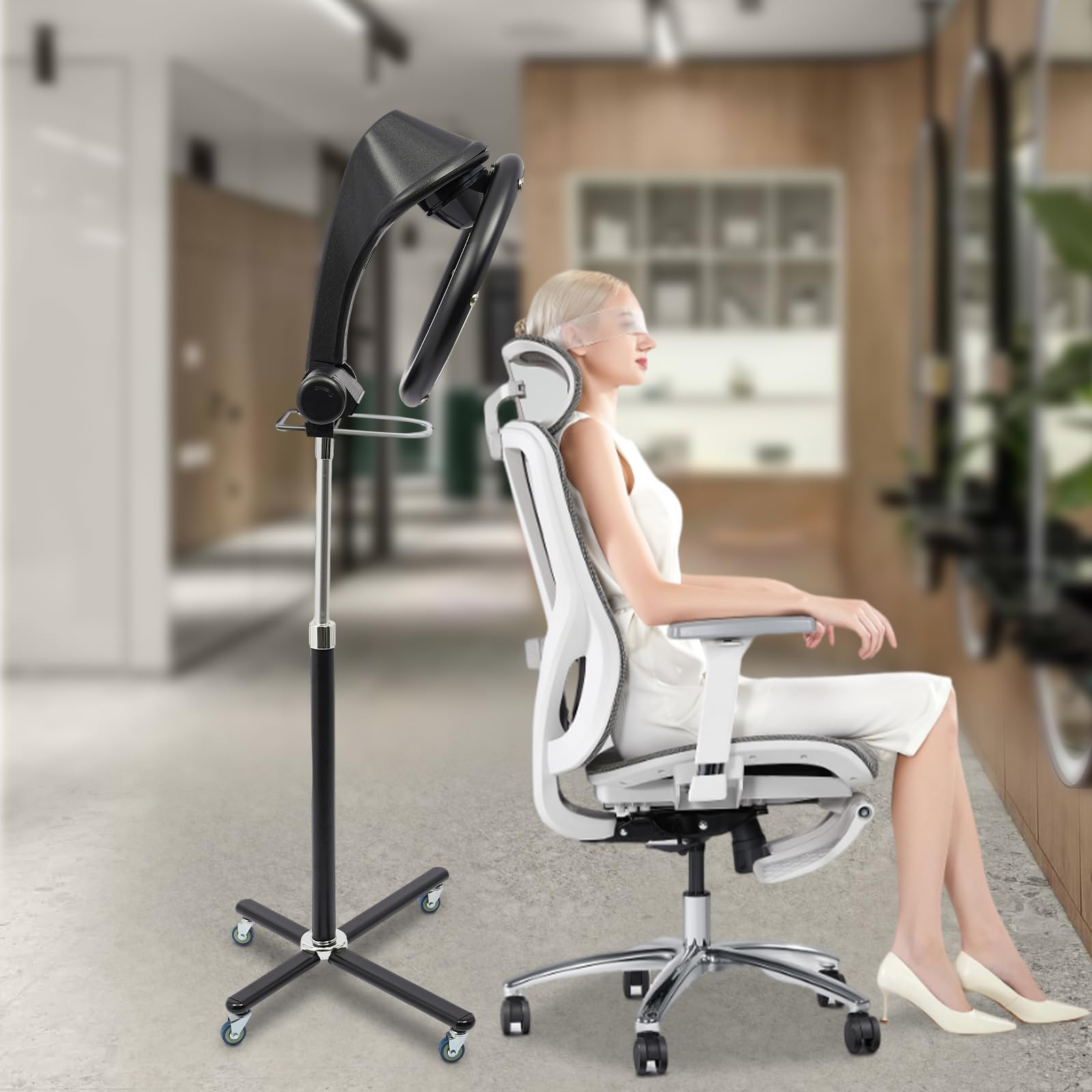 3 in 1 Orbital Infrarot Haartrockner, Salon Haartrockner, Haartrockner 950W, höhenverstellbar 52,76-68,11 Zoll, Timer 0-60 Minuten, Trockenhaube für Friseursalons
