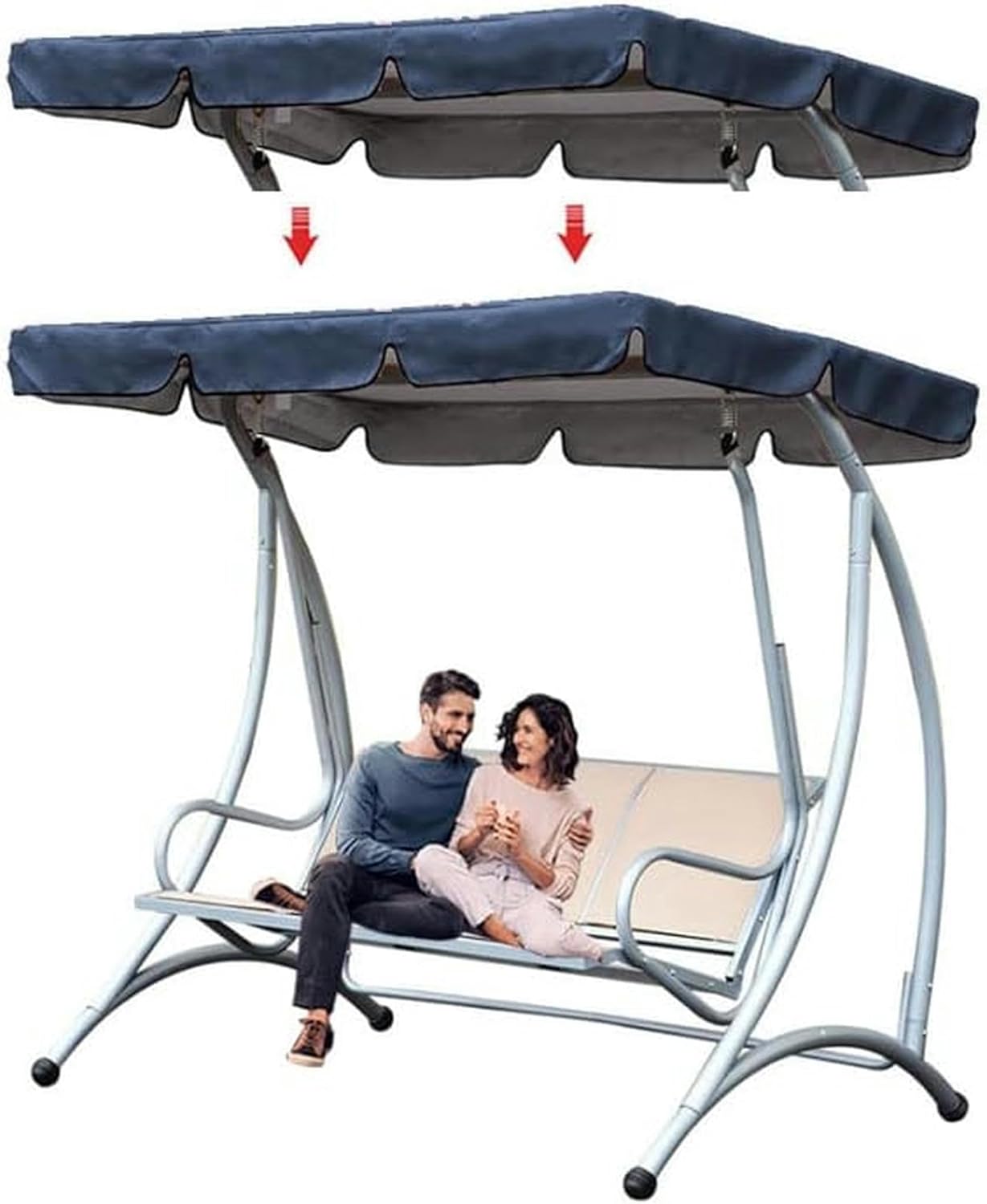 YAZGAN 210D Patio Swing Canopy Cover 2 Or 3 Seater Sizes Waterproof