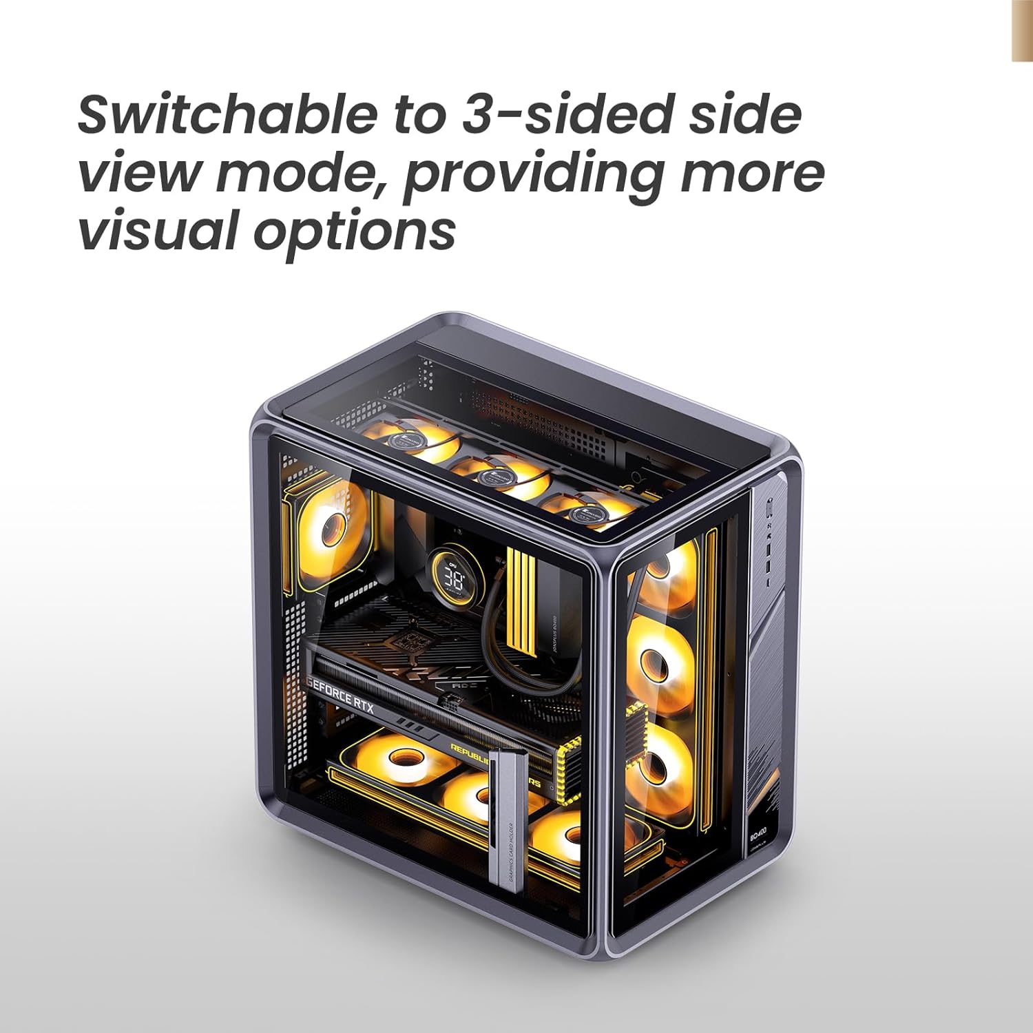Image showing the JONSBO BO400 case in 3-sided side view モード。