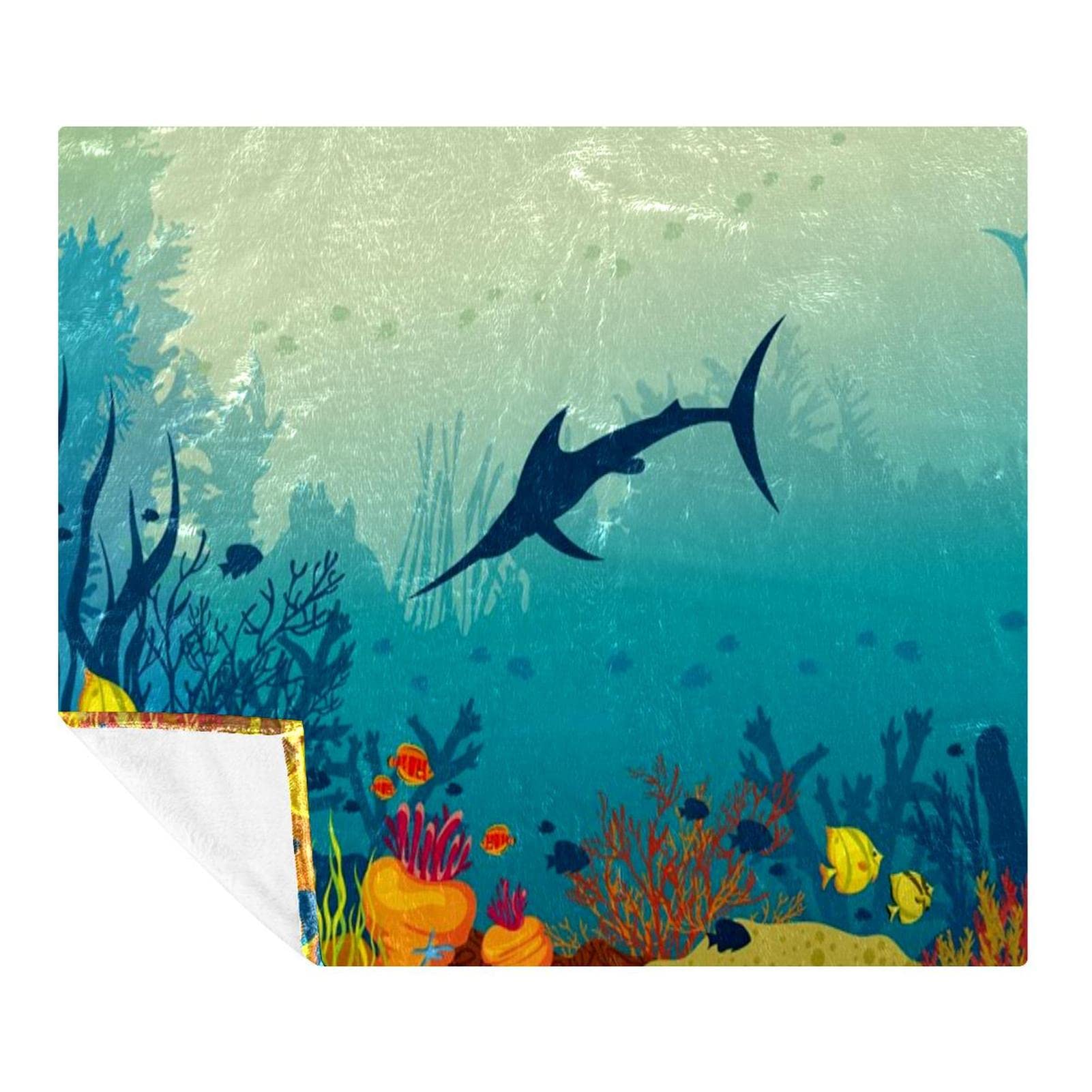 Couverture polaire requin en microfibre douce pour canapé et lit 150x130 cm