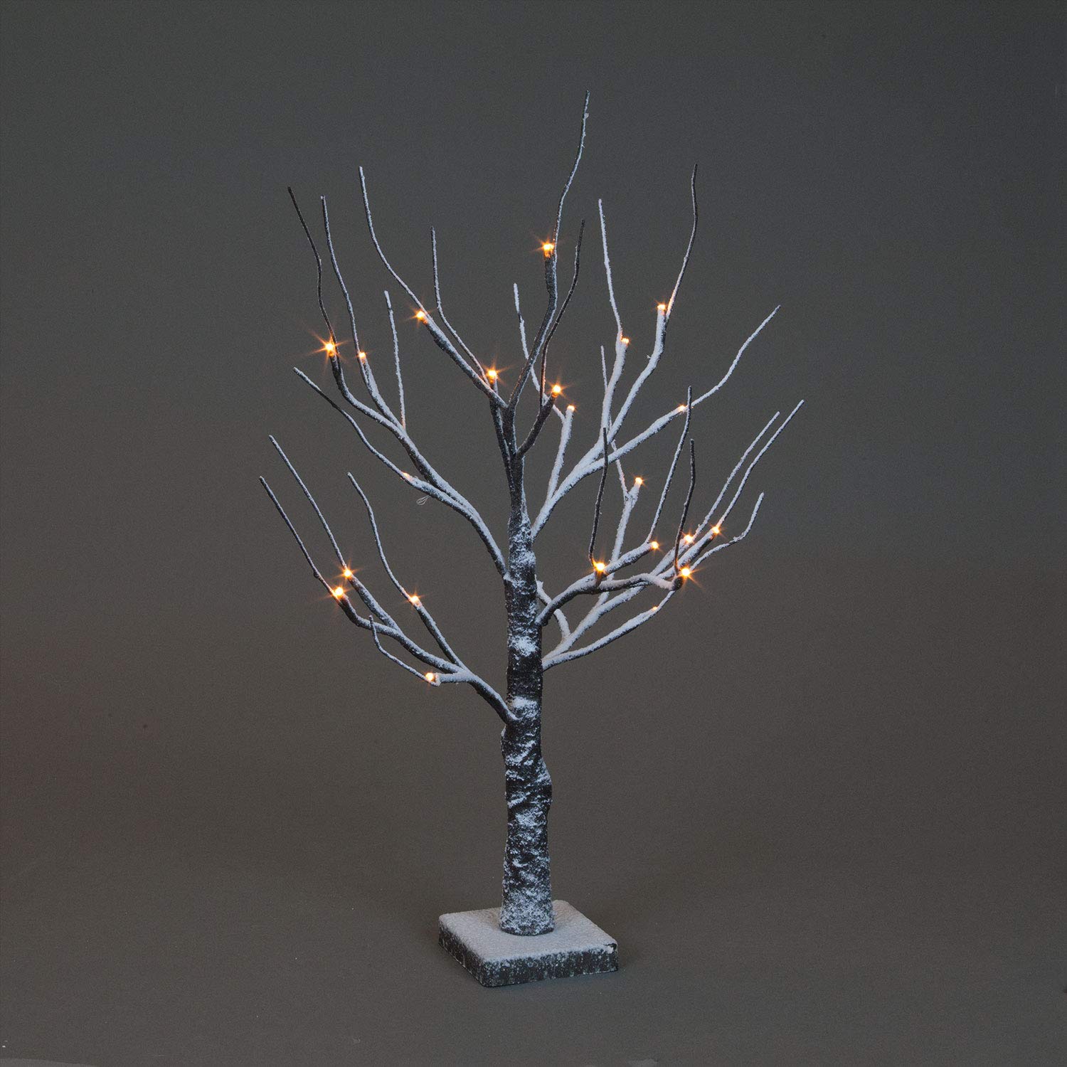 Snowtime White,Brown Brown Snowy Twig Tree Warm White Led