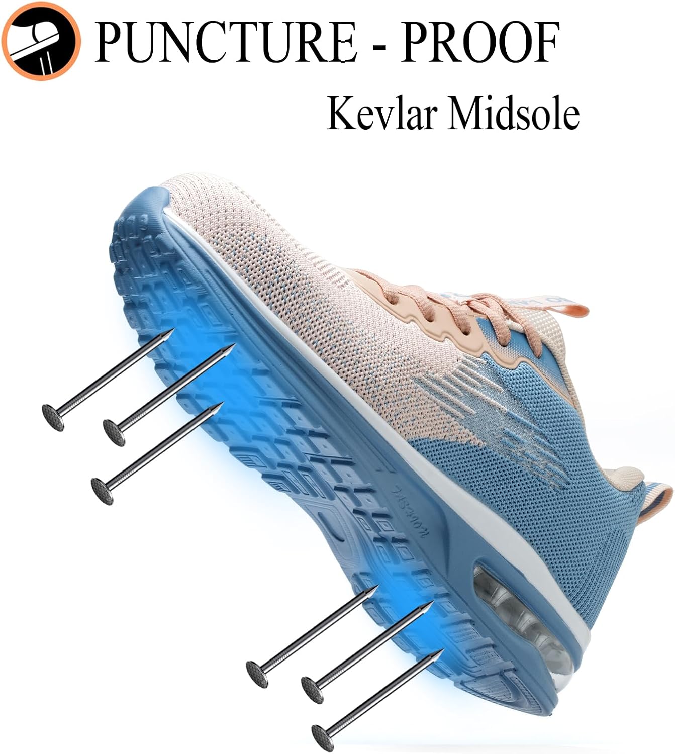 Steel Toe Shoes for Women Lightweight Breathable Safety Work Sneakers Non Slip Puncture Proof Utility Slip On Footwear for Industrial Construction - Image 4