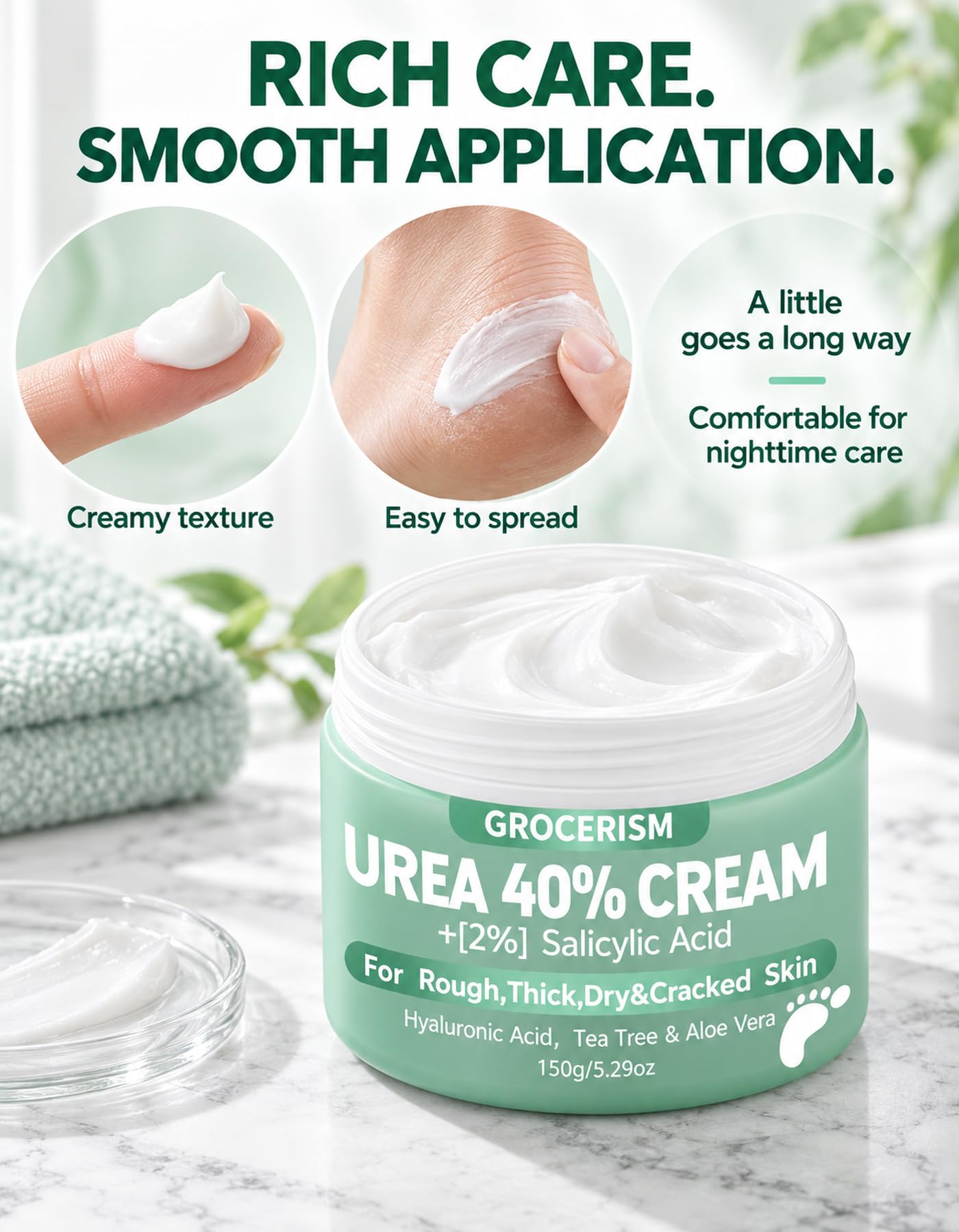 Grocerism Urea Cream - 40% for Soft Feet & Hands -4