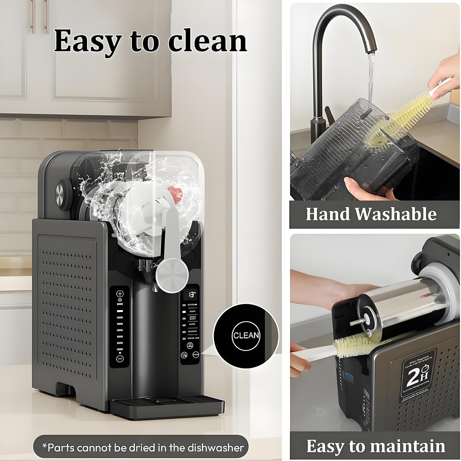 Máquina de granizados, no necesita hielo, función de limpieza automática, 6 opciones preestablecidas para margaritas congeladas, frappés, batidos, ideal para fiestas de verano
