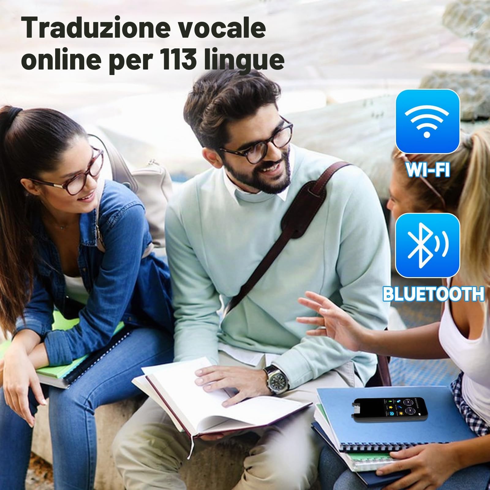 Scan Reader Pen - Penna di traduzione per 113 lingue per bambini e studenti con dislessia, scansione offline e traduzione vocale in 8 lingue, supporta la scansione in testo e traduzione di foto