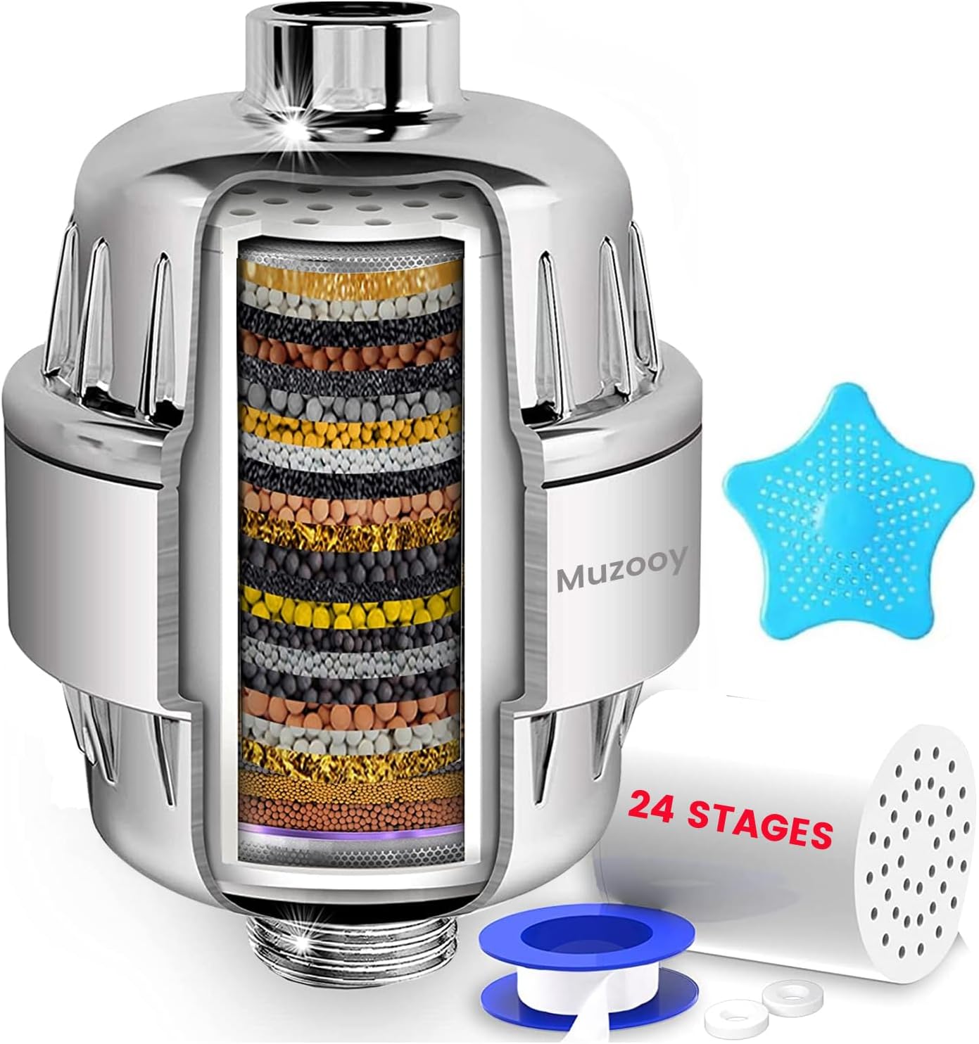 24 Stage Shower Filter with Vitamin C for Hard Water Shower Filter