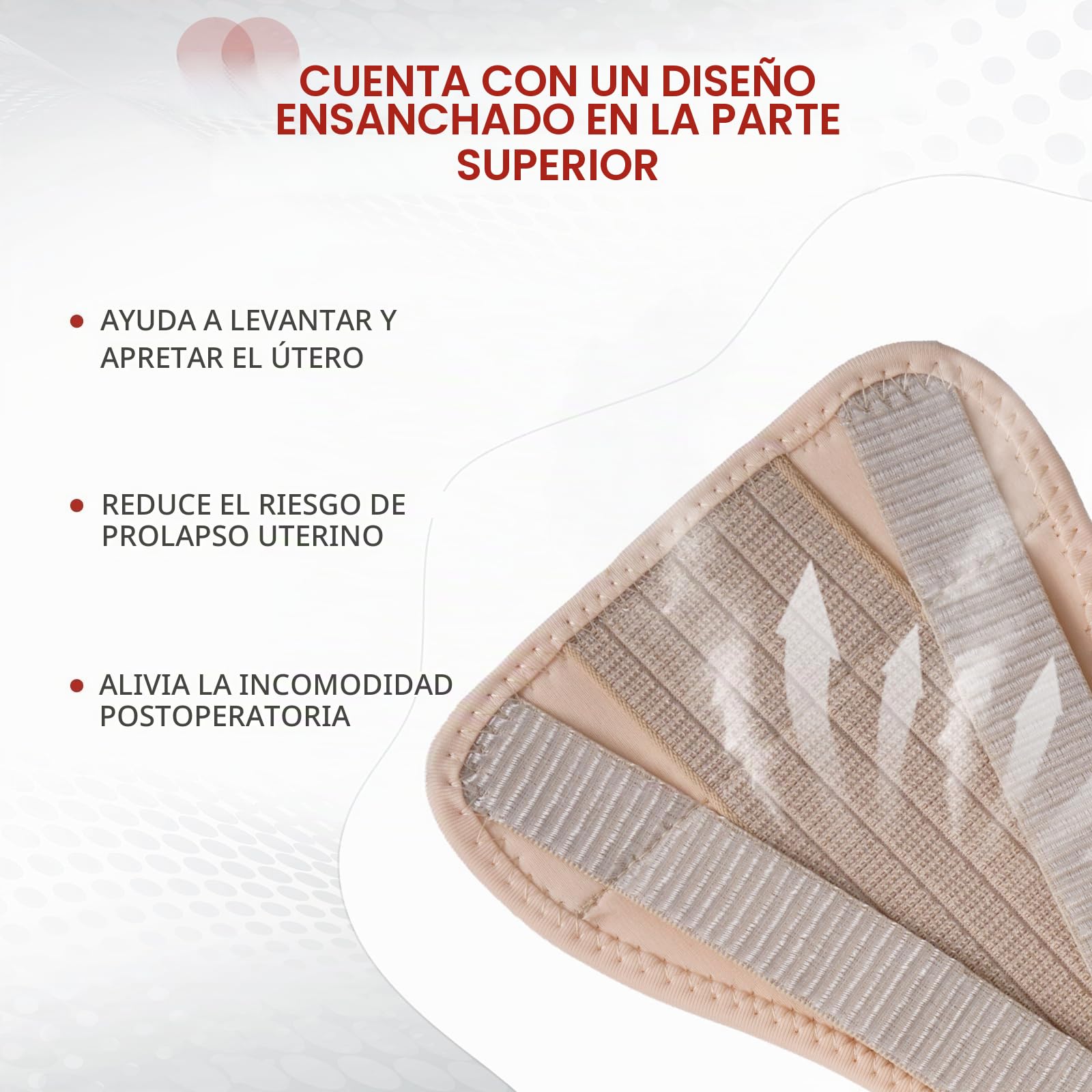 Faja de sujeción pélvica Faja de sujeción uterina Faja femenina para incontinencia urinaria, prolapso posparto y prolapso uterino